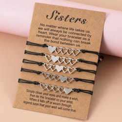 creative friendship bracelet for sisters bestie long distance heart gift for girls