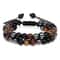 Doublelayer Men Tiger Eye Beads Bracelet Natural Stone Hematite Health Care Charm Bracelets Jewelry 6
