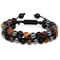 Doublelayer Men Tiger Eye Beads Bracelet Natural Stone Hematite Health Care Charm Bracelets Jewelry 7