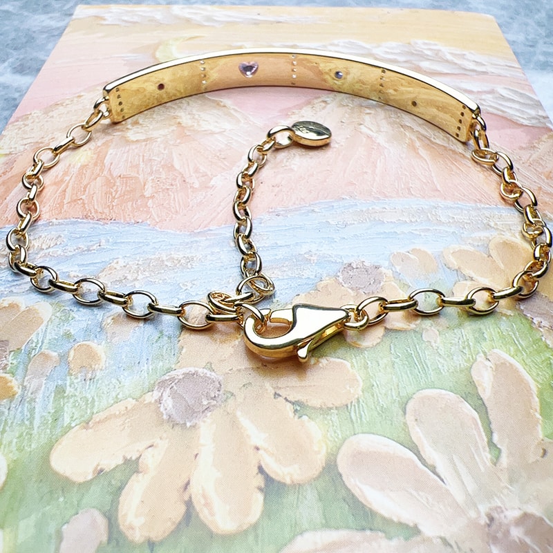 Cosmic Talisman Yellow Gold Plated Bracelet Long Bridge 925 Sterling Silver Vintage Gift Jewelry Fo 4