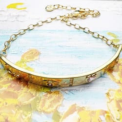 cosmic talisman yellow gold plated bracelet long bridge sterling silver vintage gift jewelry for women