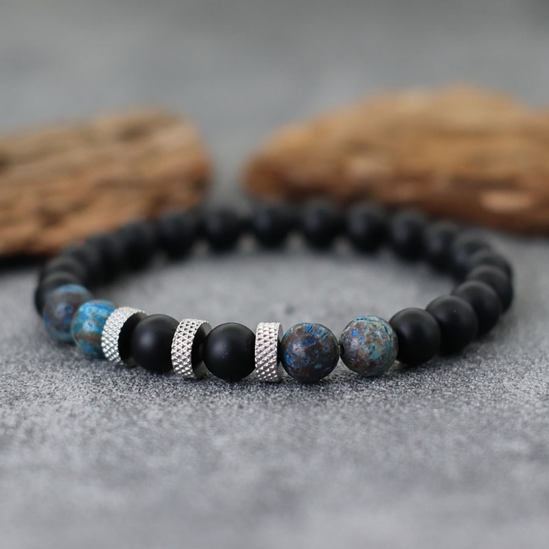 Natural Stone Onyx Phoenix Tiger Eyes Bracelet for Men Stylish Energy Healing Casual Homme