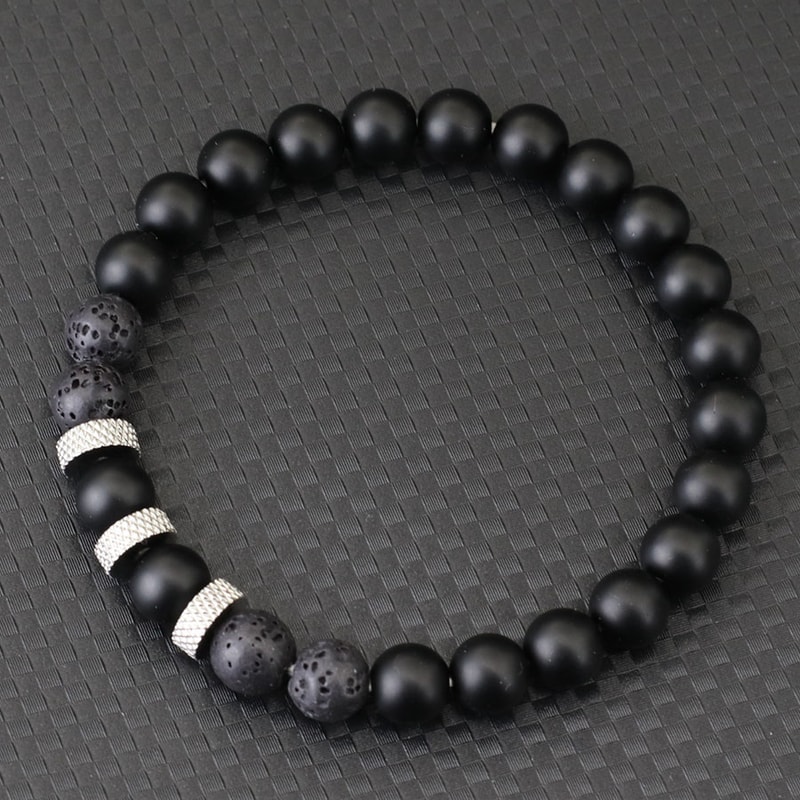Natural Stone Onyx Phoenix Tiger Eyes Bracelet for Men Stylish Energy Healing Casual Homme