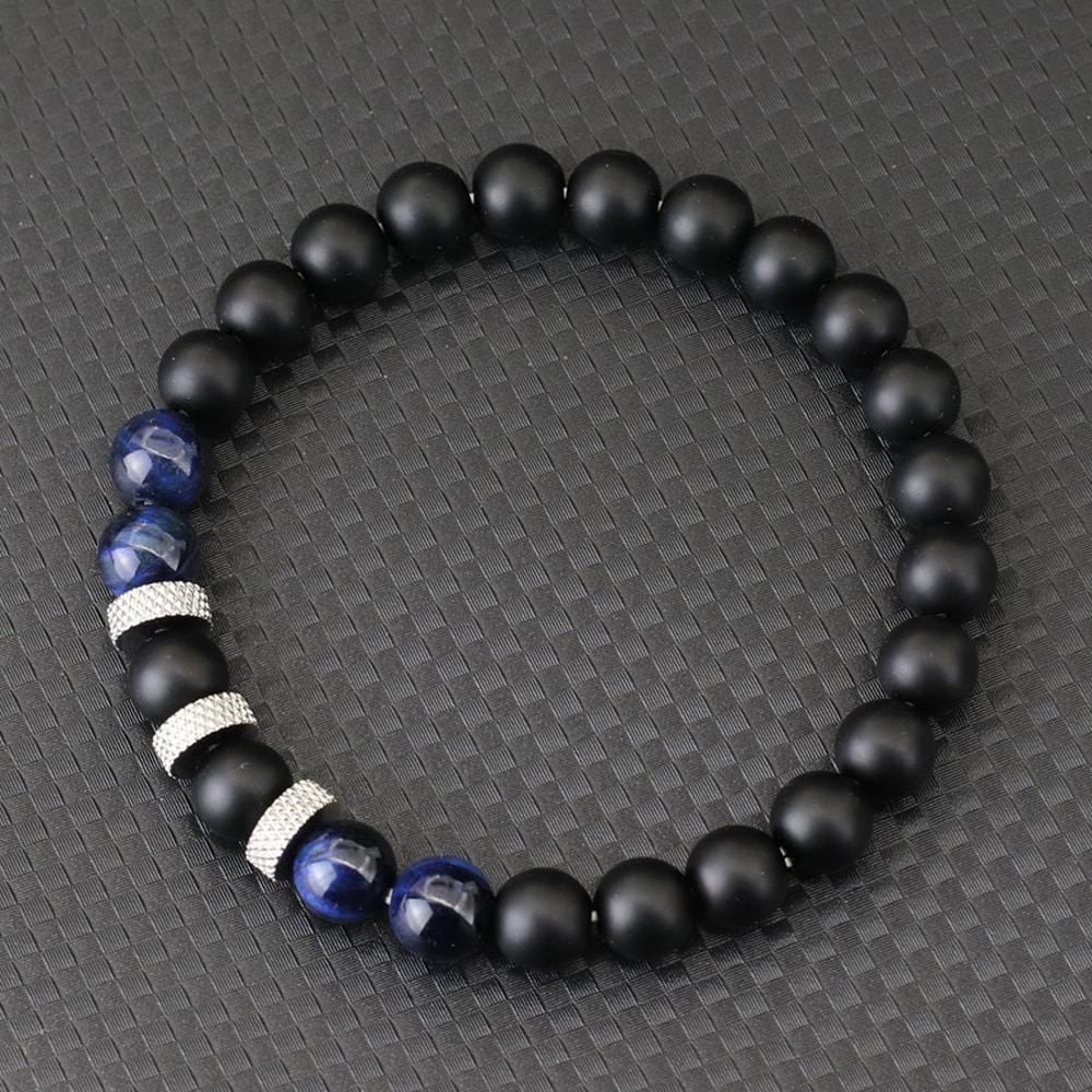 Natural Stone Onyx Phoenix Tiger Eyes Bracelet for Men Stylish Energy Healing Casual Homme