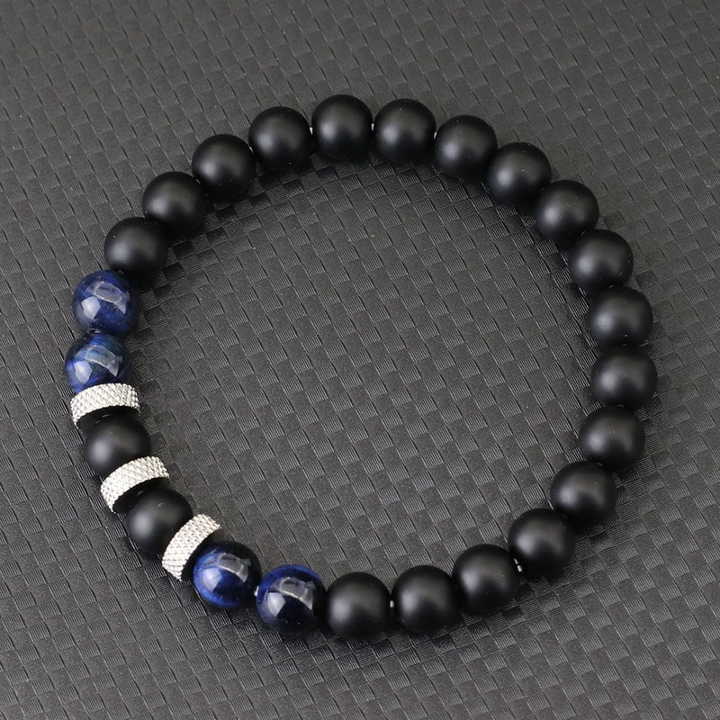 Natural Stone Onyx Phoenix Tiger Eyes Bracelet for Men Stylish Energy Healing Casual Homme