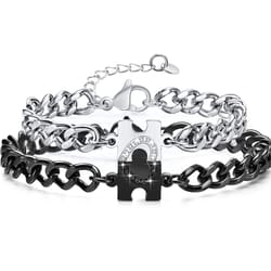 long distance relationship gifts matching bracelets for couples puzzle heart stainless steel his hers bracelets for wome