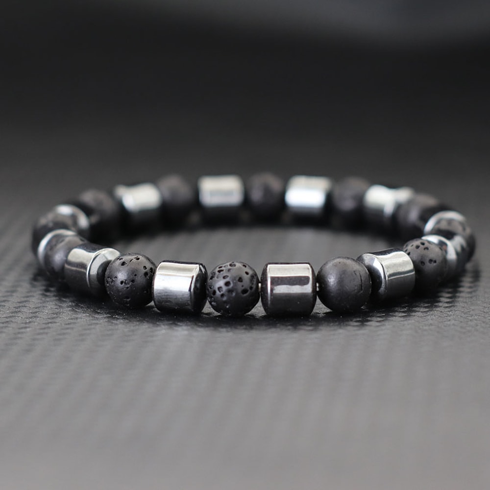 Premium Men Bracelet Howlite Hematite Tiger Eyes Homme Cycling Decoration 4