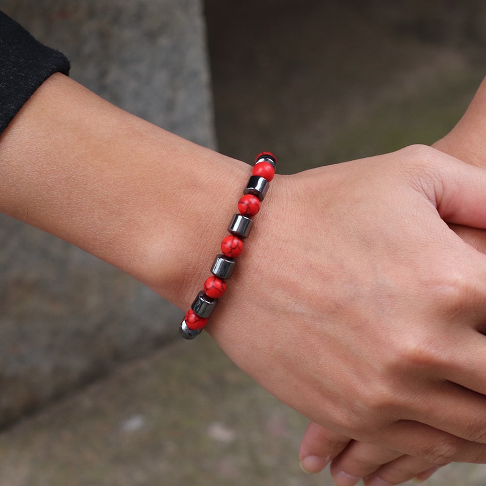 Premium Men Bracelet Howlite Hematite Tiger Eyes Homme Cycling Decoration 2