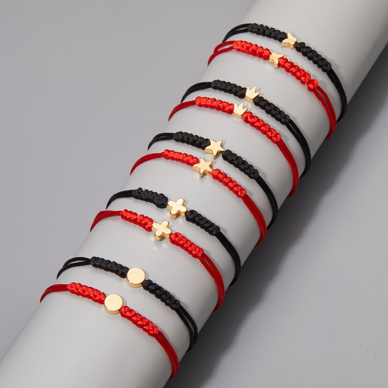 Handmade Red Black Rope Braided Bracelets Red String Of Fate Matching Long Distance Couples Gifts F 1