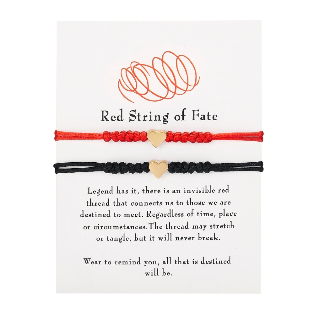 Handmade Red Black Rope Braided Bracelets Red String Of Fate Matching Long Distance Couples Gifts F 6