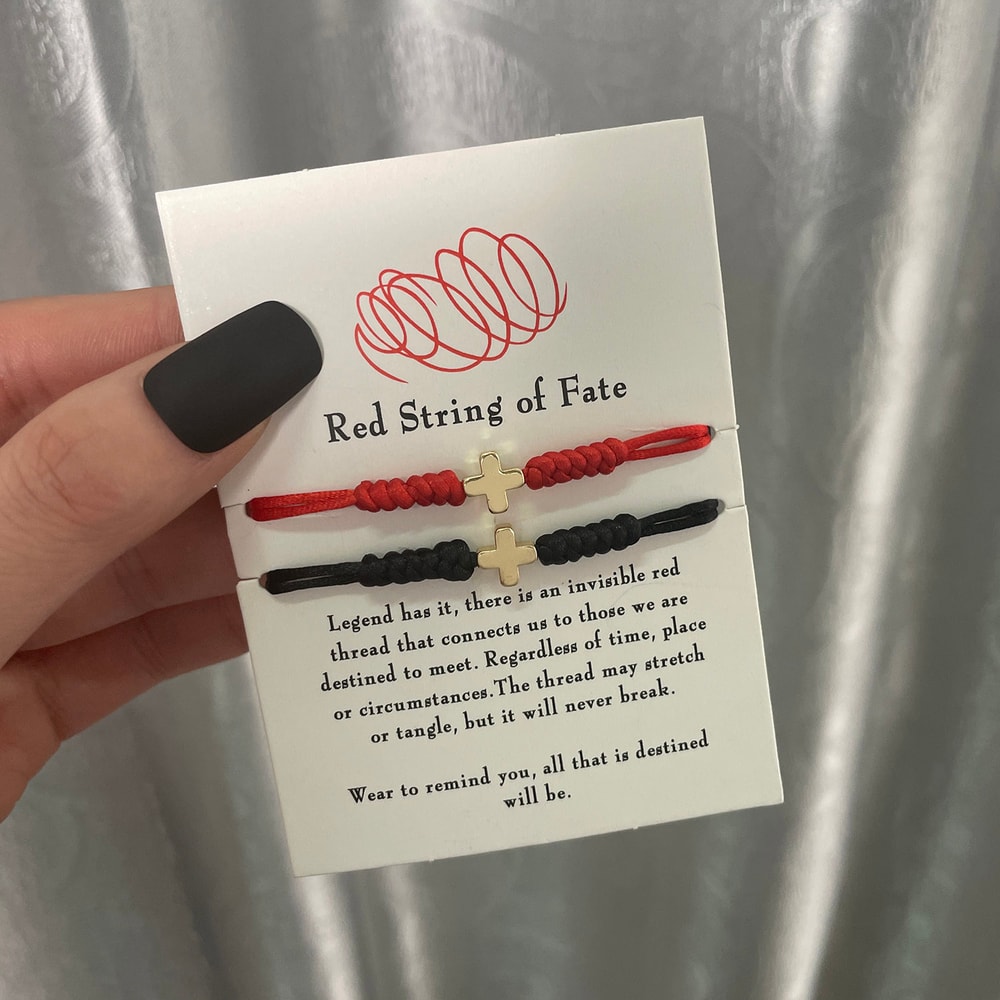 Handmade Red Black Rope Braided Bracelets Red String Of Fate Matching Long Distance Couples Gifts F 3