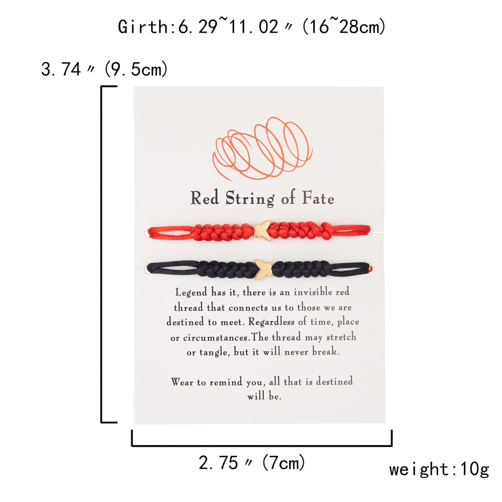 Handmade Red Black Rope Braided Bracelets Red String Of Fate Matching Long Distance Couples Gifts F 4