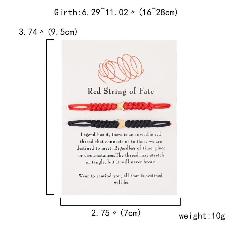 Handmade Red Black Rope Braided Bracelets Red String Of Fate Matching Long Distance Couples Gifts F 4