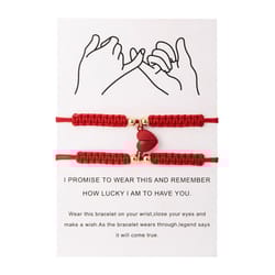 handmade red black rope braided bracelets red string of fate matching long distance couples gifts for good luck