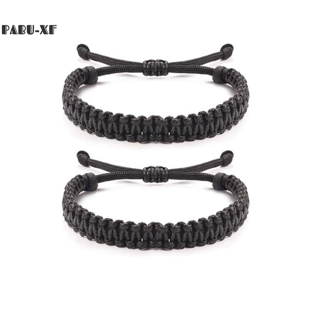 Handmade Paracord Bracelet Unisex Friendship Distance Matching BFF Wax Rope String Personalized Fri 0