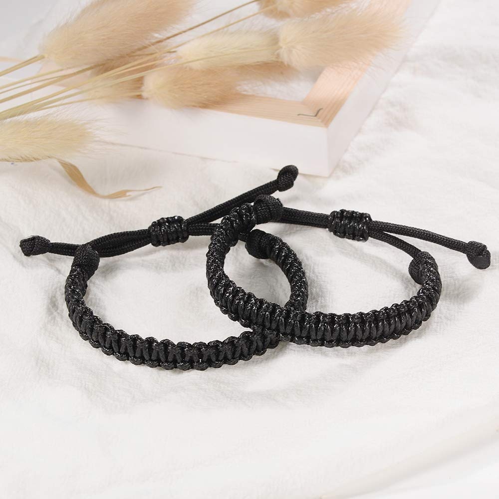 Handmade Paracord Bracelet Unisex Friendship Distance Matching BFF Wax Rope String Personalized Fri 3