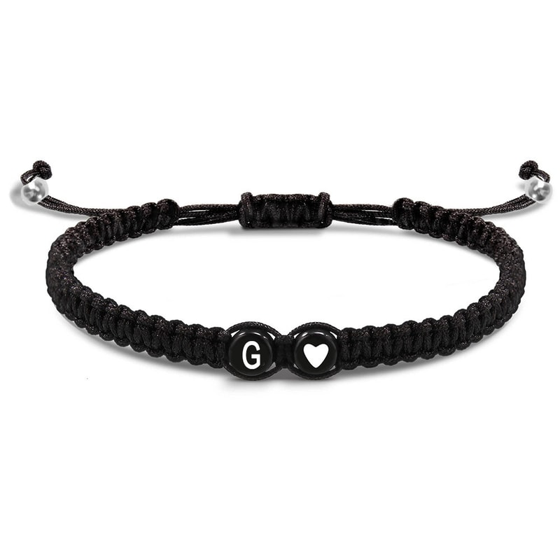Handmade Adjustable Name Braided Bracelets Letters Initial Heart Friendship Jewelry For Women Men G 5