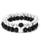 Yoga Bracelets For Men Women Lava Stone Tiger Eye Beaded Couple Distance Black White Elastic Rope J 0