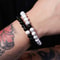 Yoga Bracelets For Men Women Lava Stone Tiger Eye Beaded Couple Distance Black White Elastic Rope J 2