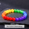 Colorful Natural Stone Bead Bracelet Rainbow LGBT Distance Couple Jewelry for Men Women