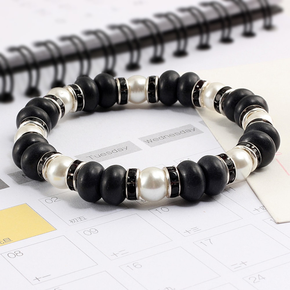 Natural Stone Beaded Circle Elastic Bracelets Bangles Charm Distance Bracelet Fashion Jewelry Men W 1