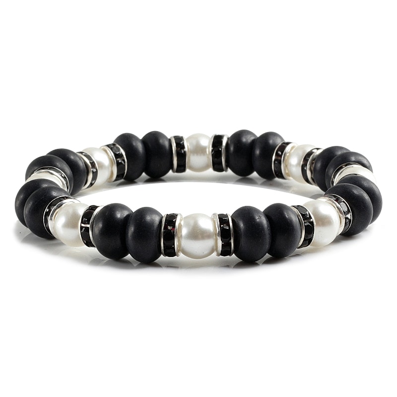 Natural Stone Beaded Circle Elastic Bracelets Bangles Charm Distance Bracelet Fashion Jewelry Men W 3