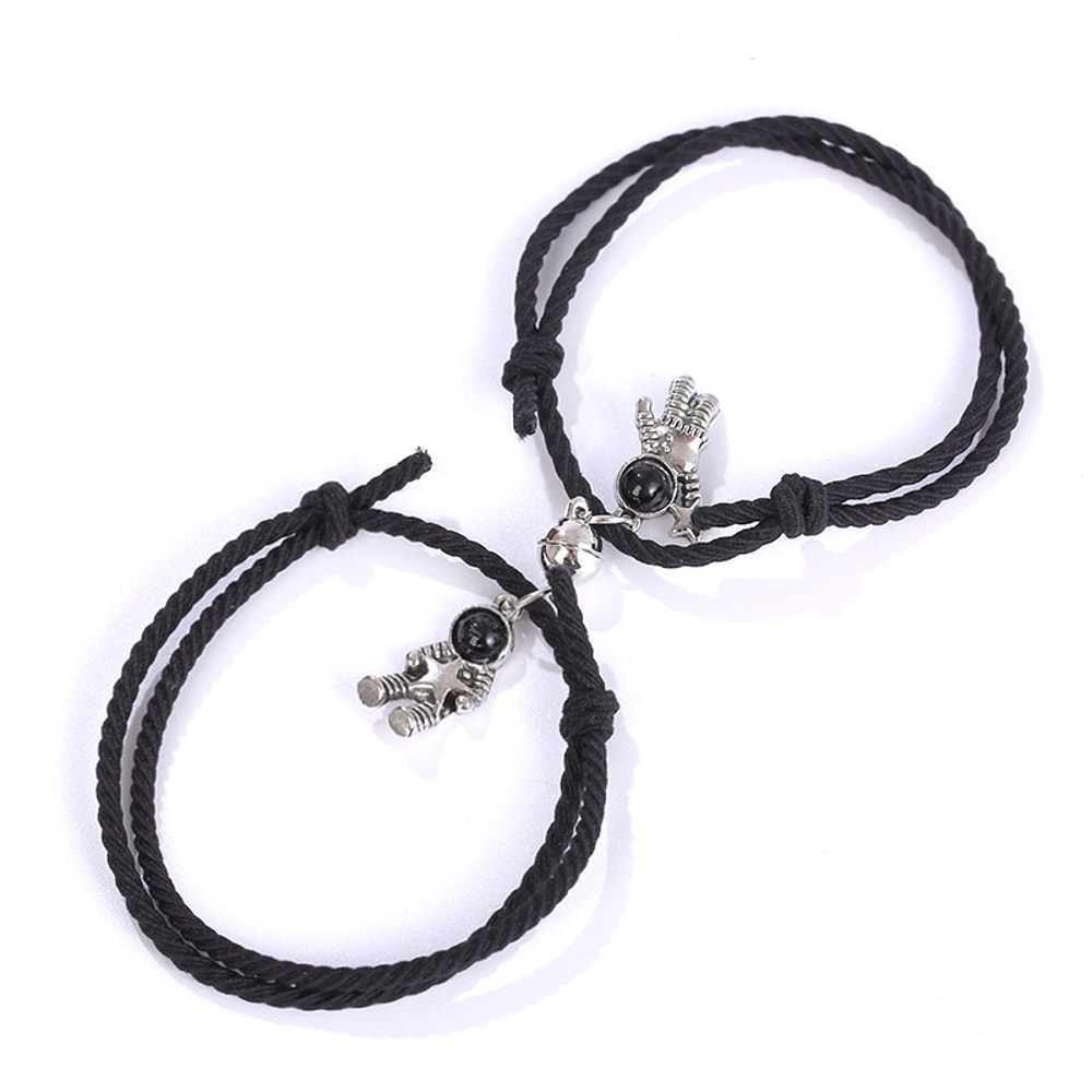 Magnetic Couple Bracelets For Men Women Adjustable Elastic Size Distance Bracelet With Astronaut Ch 0