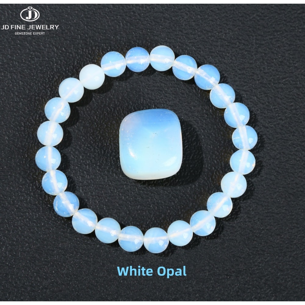 Handmade Opal Stone Bead Stretch Bracelet Simple Circle Design For Men And Women Reiki Healing Dist 0