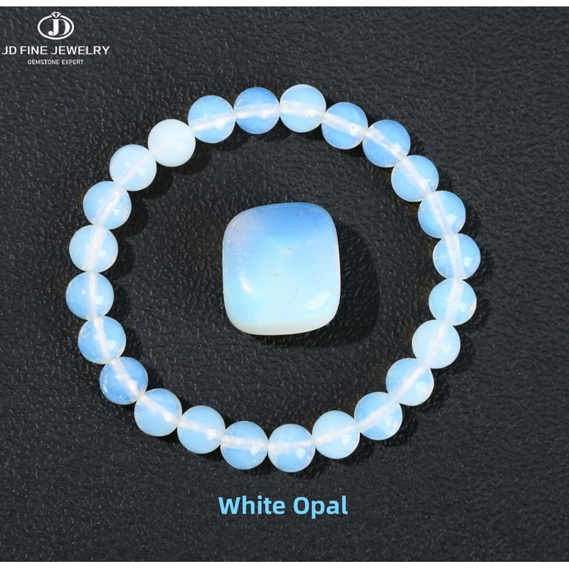 Handmade Opal Stone Bead Stretch Bracelet Simple Circle Design For Men And Women Reiki Healing Dist 0