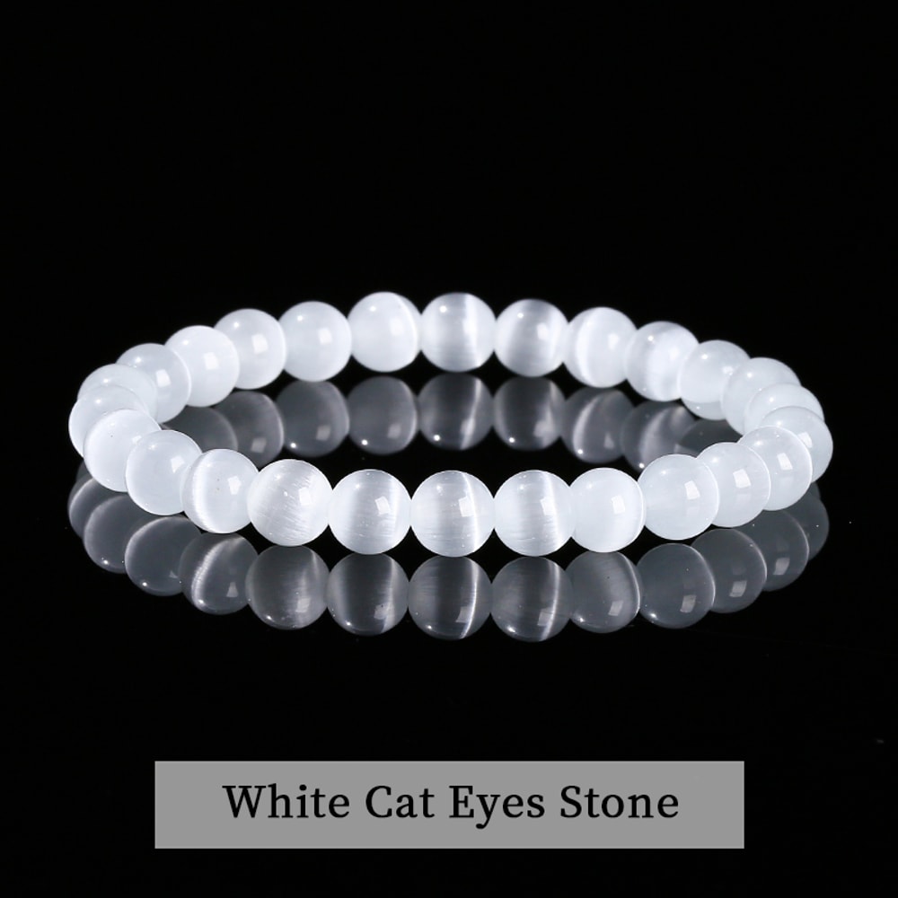 Handmade Opal Stone Bead Stretch Bracelet Simple Circle Design For Men And Women Reiki Healing Dist 11