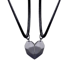 magnetic heart couple pendant necklace electrocardiogram good simple quality pendant splicing necklace valentine's day