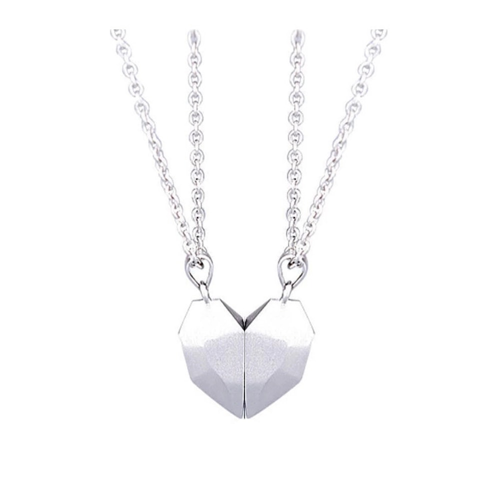 Magnetic Heart Couple Pendant Necklace Electrocardiogram Good Simple Quality Pendant Splicing Neckl 7