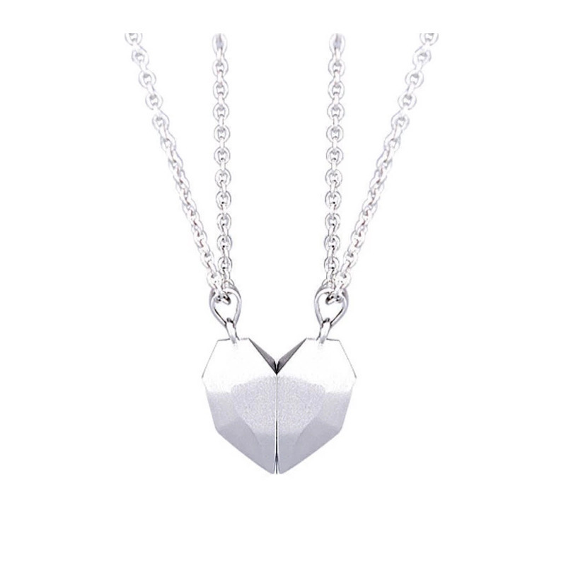 Magnetic Heart Couple Pendant Necklace Electrocardiogram Good Simple Quality Pendant Splicing Neckl 7
