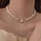 Magnetic Heart Pearl Choker Necklace Elegant Chain Jewelry For Women Girls Bridal Engagement Gift 0