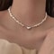 Magnetic Heart Pearl Choker Necklace Elegant Chain Jewelry For Women Girls Bridal Engagement Gift 0