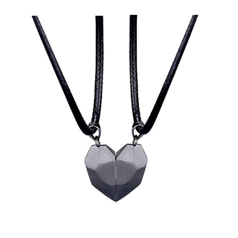 Magnetic Heart Couple Necklace For Women, Lovers Sweater Chain, Valentines Day Wedding Party Gift Jewelry