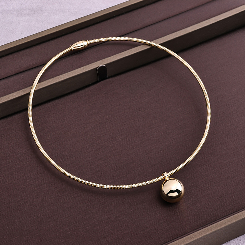 Heart Shaped Snake Bone Chain Pendant Collar Cross Border Magnetic Attraction Necklace 5