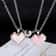 Love Heart Shaped Pendant Necklace Mosaic Magnetic Design Valentine Day Fashion Jewelry Trendy Cute 0