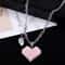 Love Heart Shaped Pendant Necklace Mosaic Magnetic Design Valentine Day Fashion Jewelry Trendy Cute 2