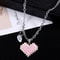Love Heart Shaped Pendant Necklace Mosaic Magnetic Design Valentine Day Fashion Jewelry Trendy Cute 2