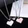 Love Heart Shaped Pendant Necklace Mosaic Magnetic Design Valentine Day Fashion Jewelry Trendy Cute 3