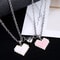 Love Heart Shaped Pendant Necklace Mosaic Magnetic Design Valentine Day Fashion Jewelry Trendy Cute 3