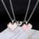 Love Heart Shaped Pendant Necklace Mosaic Magnetic Design Valentine Day Fashion Jewelry Trendy Cute 4