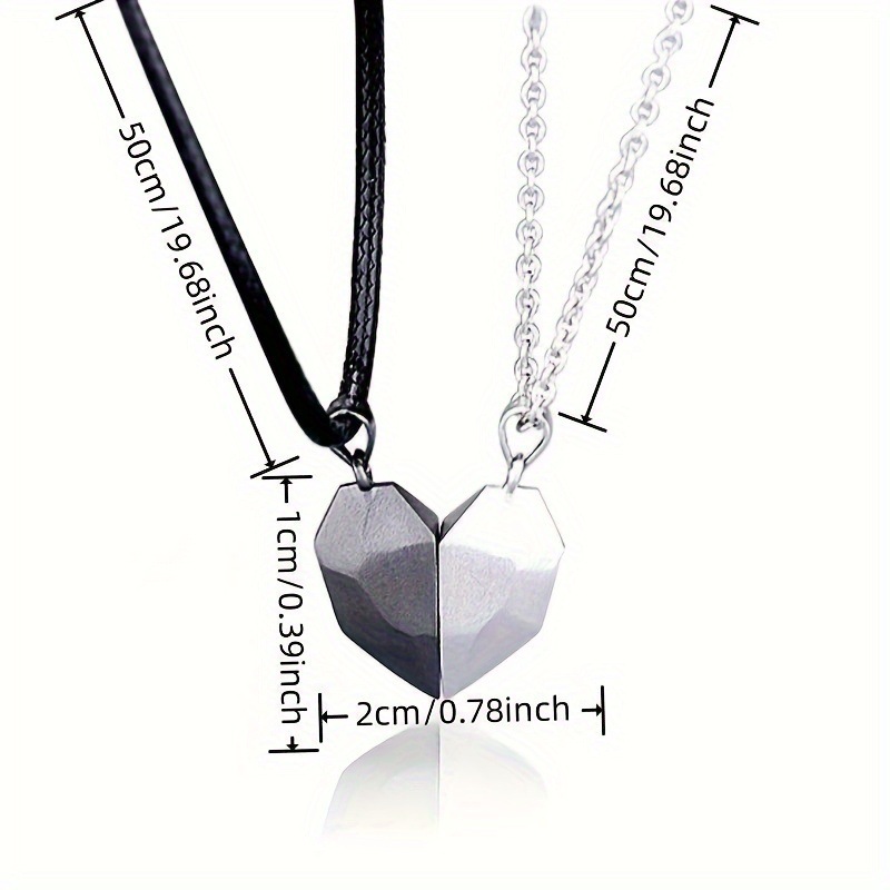 Magnetic Heart Couple Pendant Necklace Electrocardiogram Good Simple Quality Splicing Necklace Vale 5