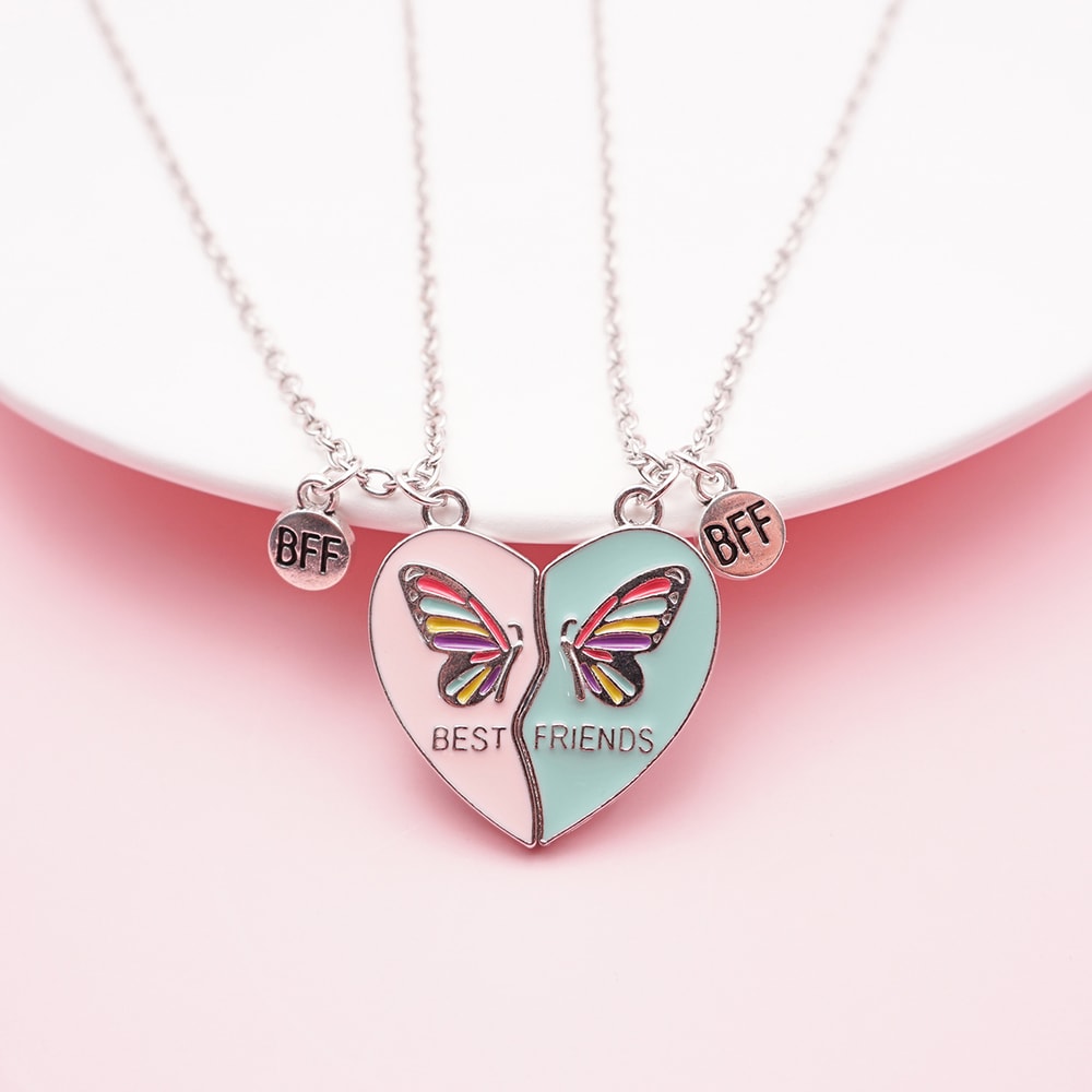 Best Friends Pendant Necklace Magnetic Broken Heart Chain Adjustable Lover BFF Jewelry Gift For Wom 1