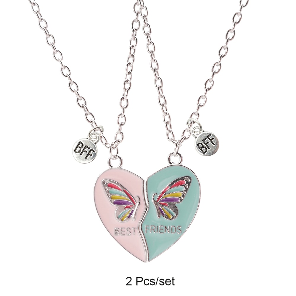 Best Friends Pendant Necklace Magnetic Broken Heart Chain Adjustable Lover BFF Jewelry Gift For Wom 8