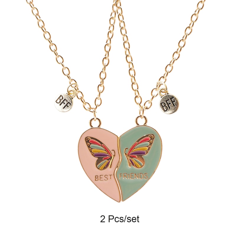 Best Friends Pendant Necklace Magnetic Broken Heart Chain Adjustable Lover BFF Jewelry Gift For Wom 9