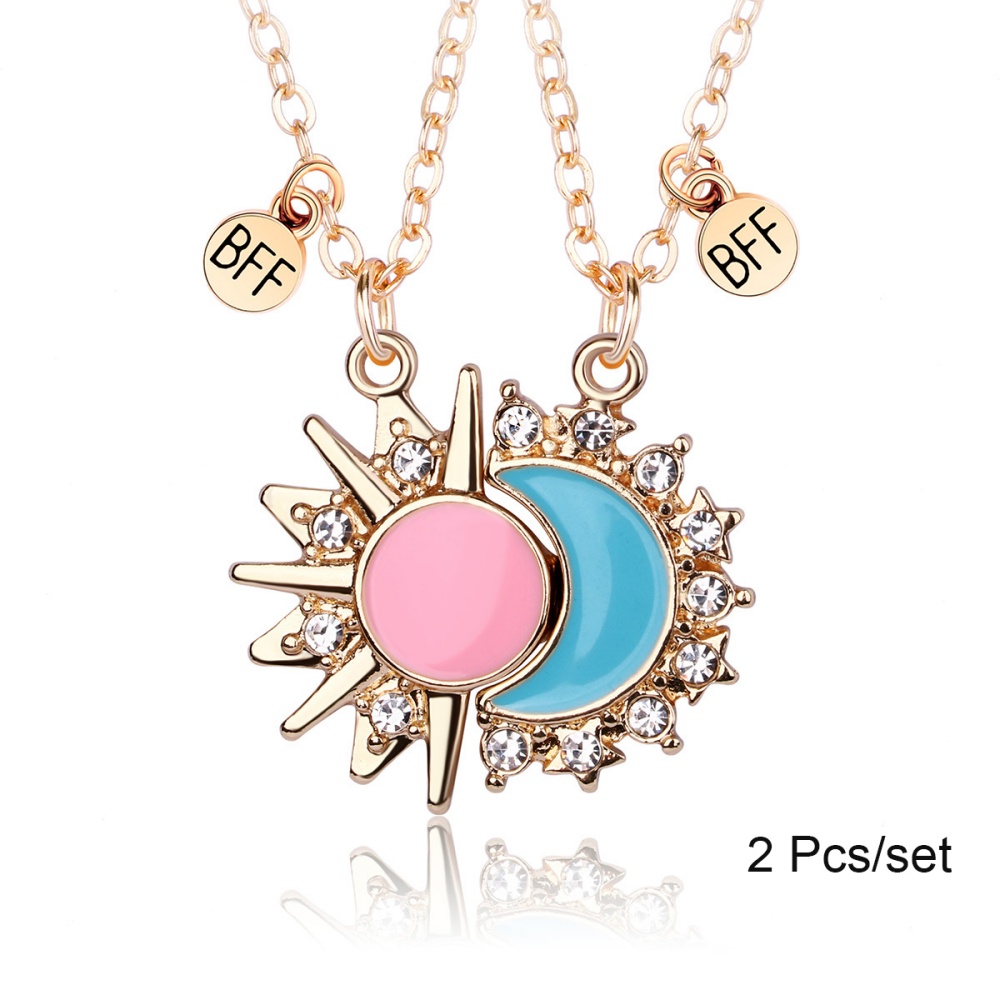 Best Friends Pendant Necklace, Magnetic Broken Heart Chain, Adjustable Lover BFF Jewelry Gift for Women