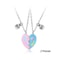 Best Friends Pendant Necklace, Magnetic Broken Heart Chain, Adjustable Lover BFF Jewelry Gift for Women