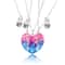 Stitching Heart Magnetic Best Friends Pendant Necklace Colorful Sequins Jewelry Gift For Men Couple 4